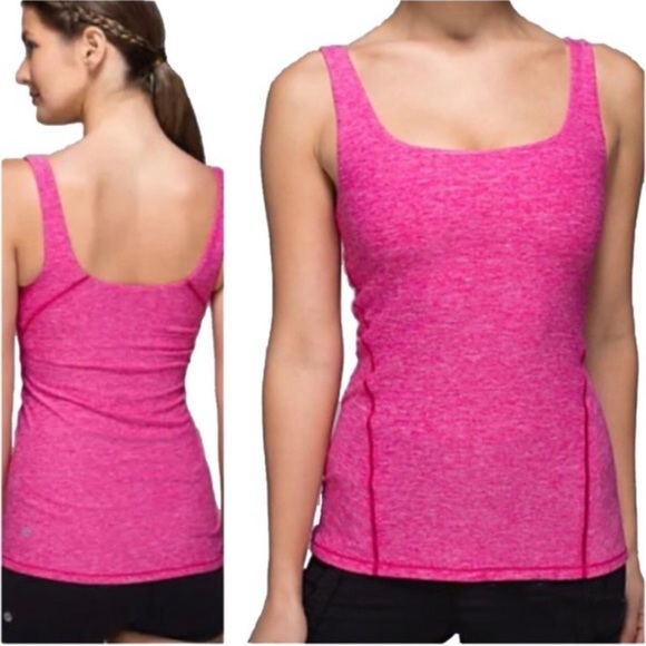 LuluLemon Heathered Jeweled Magenta Yoga AmalaTank size 4 - Picture 3 of 9